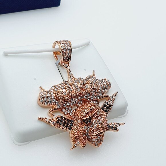 "14K Gold Plated Cubic Zircon Pendant, EVBRS543 - Picture 8 of 10